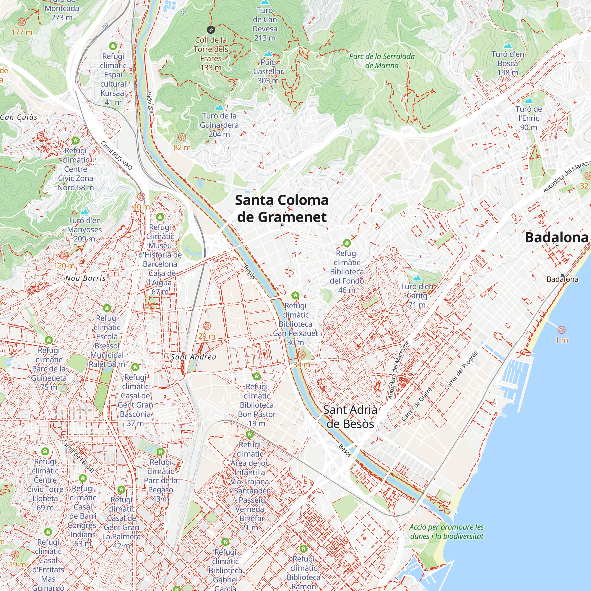 Refugi climàtic Biblioteca Can Peixauet map