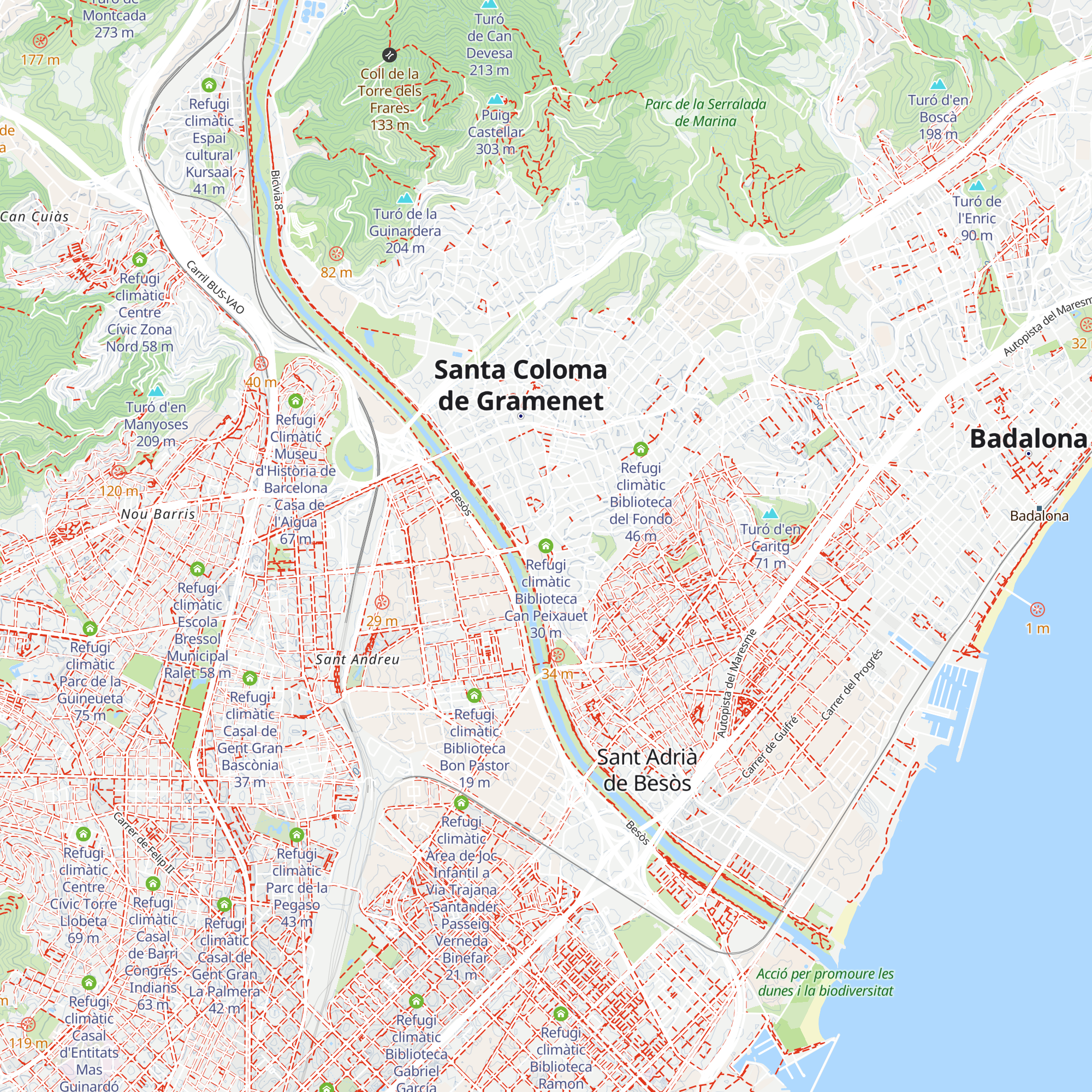 Refugi climàtic Biblioteca Can Peixauet map