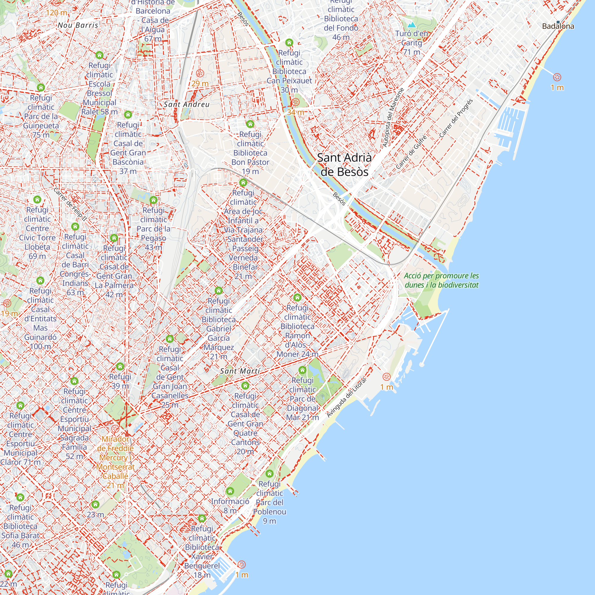 Refugi climàtic Centre Cívic del Besòs i el Maresme map