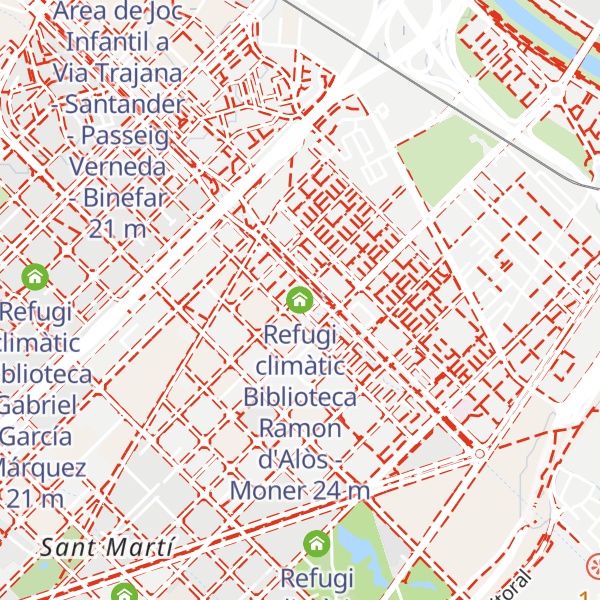 Map of Refugi climàtic Biblioteca Ramon d'Alòs - Moner