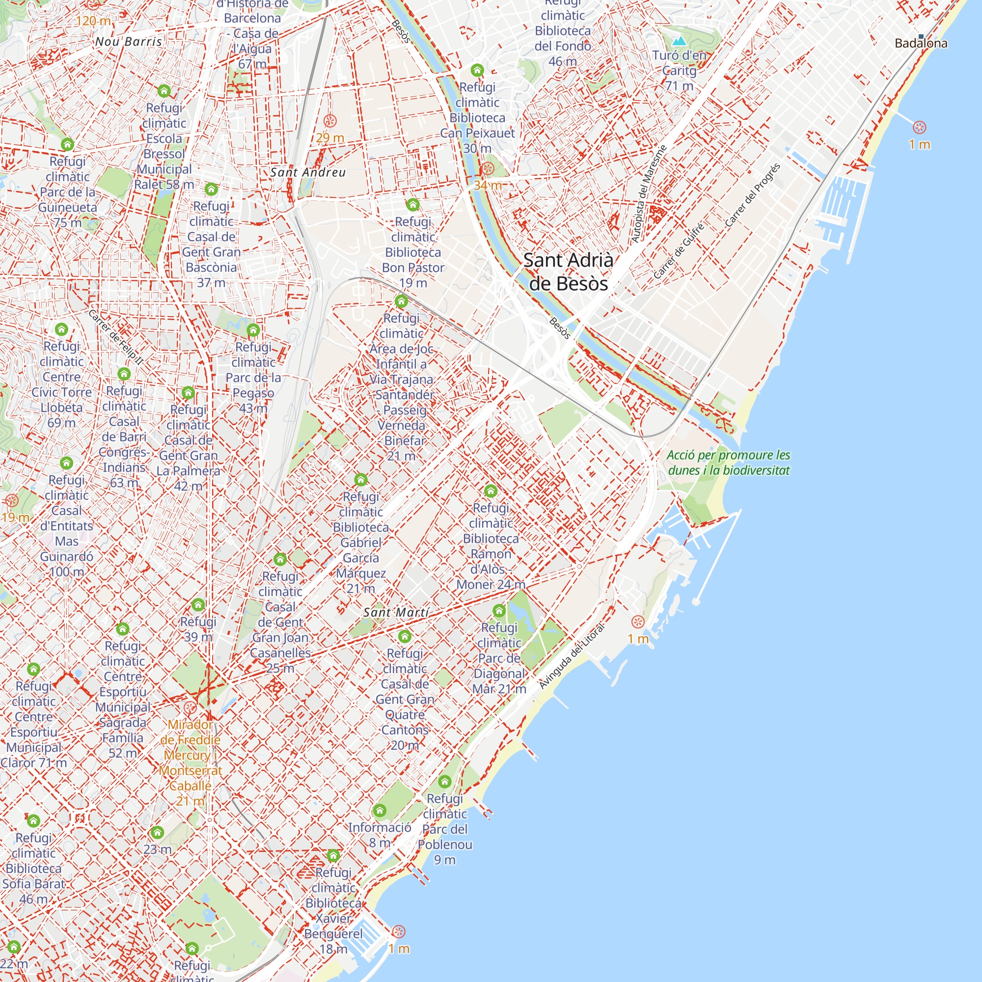 Refugi climàtic Biblioteca Ramon d'Alòs - Moner map