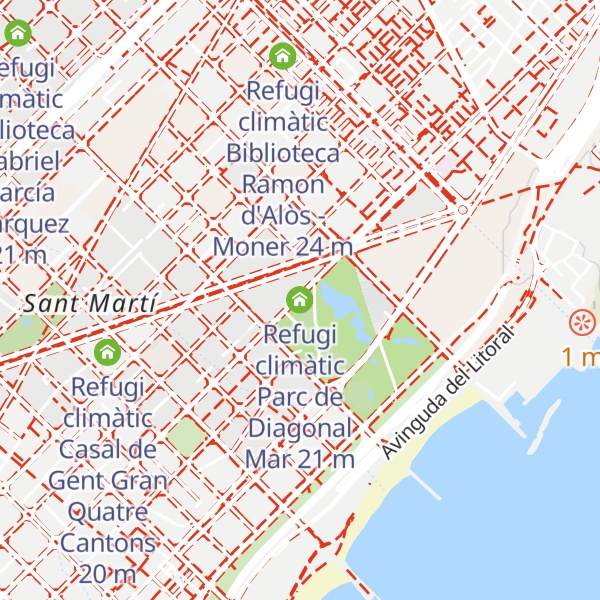 Map of Refugi climàtic Parc de Diagonal Mar