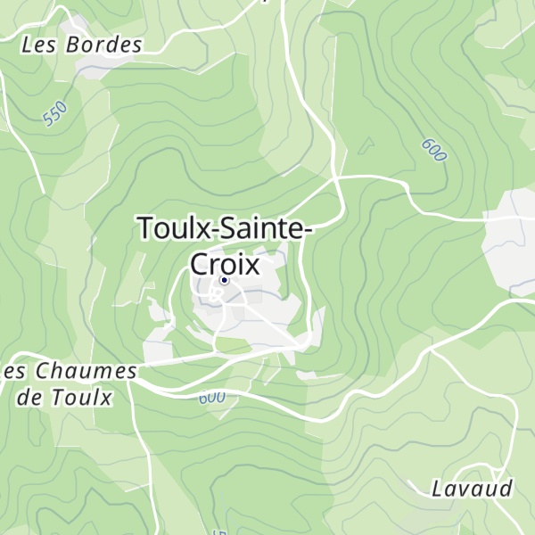 Map of Toulx-Sainte-Croix