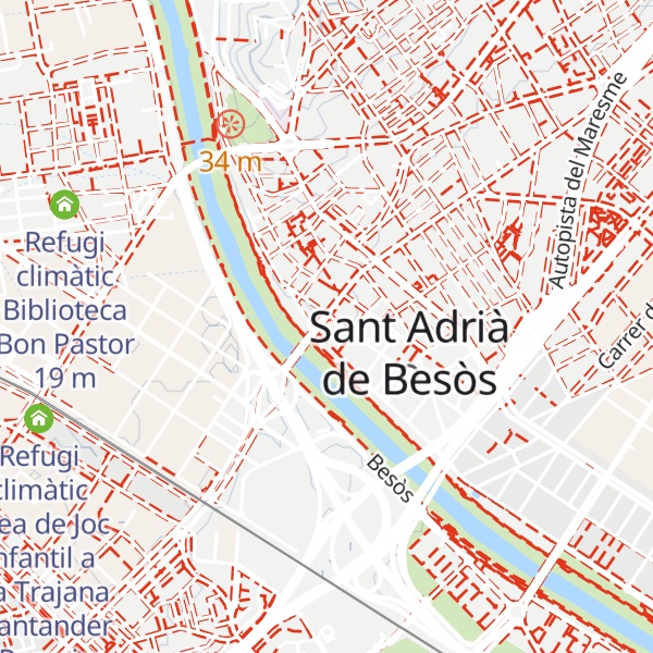Map of Refugi climàtic Biblioteca de Sant Adrià