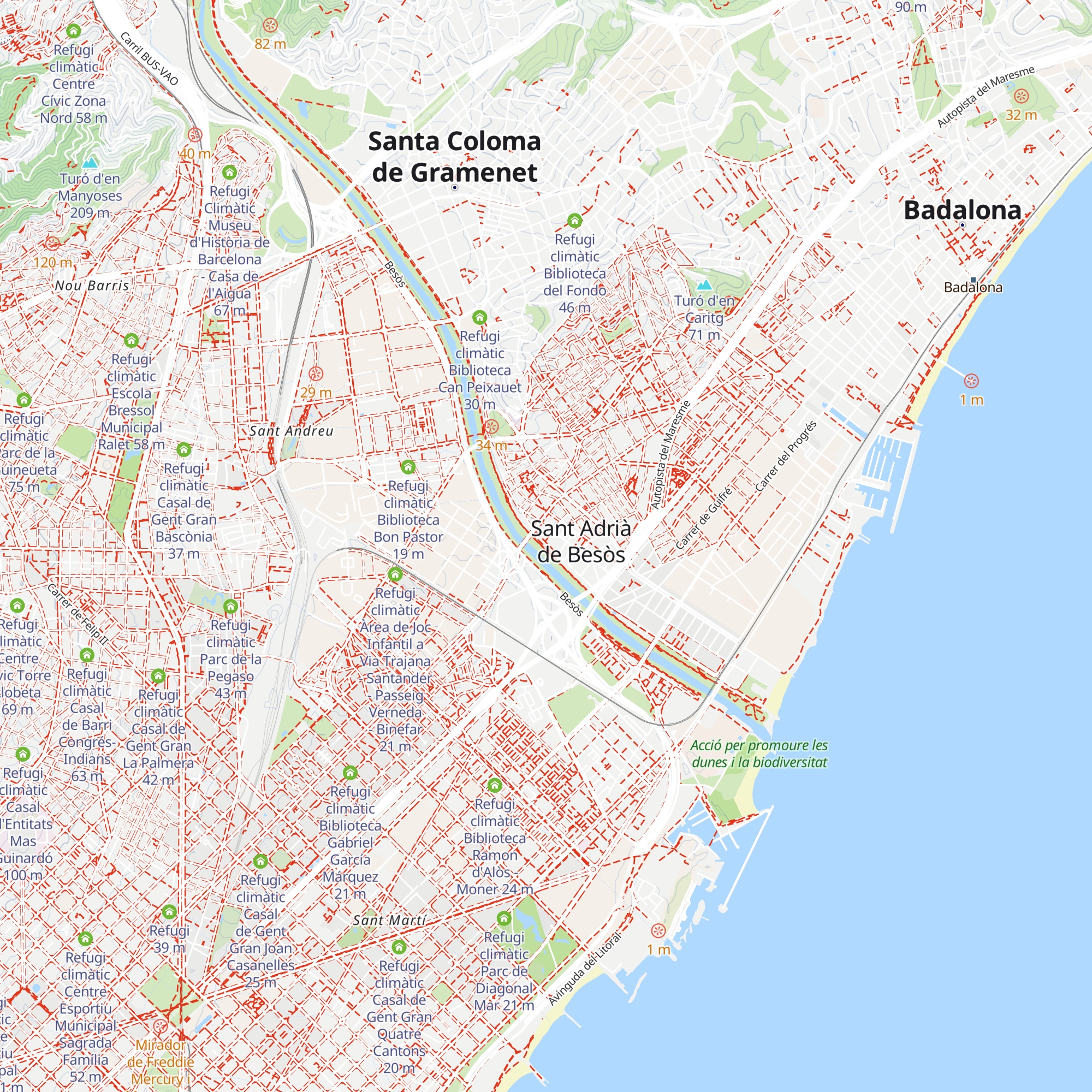 Refugi climàtic Arbreda de la Rambleta map