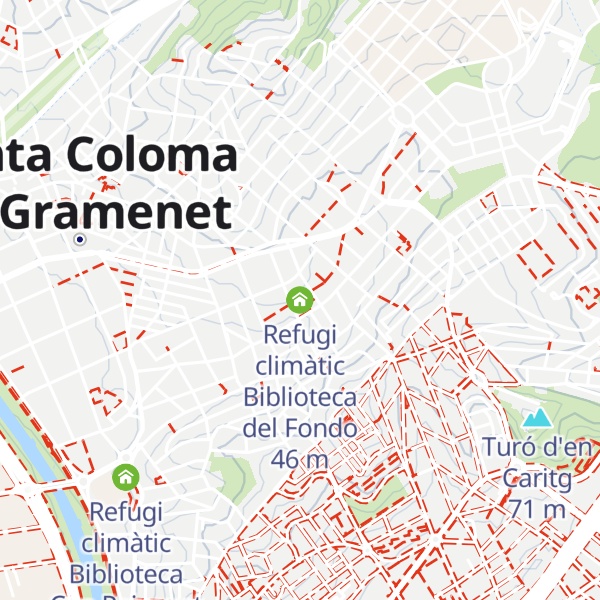 Map of Refugi climàtic Biblioteca del Fondo