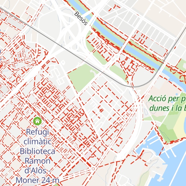 Map of Refugi climàtic Biblioteca Font de la Mina