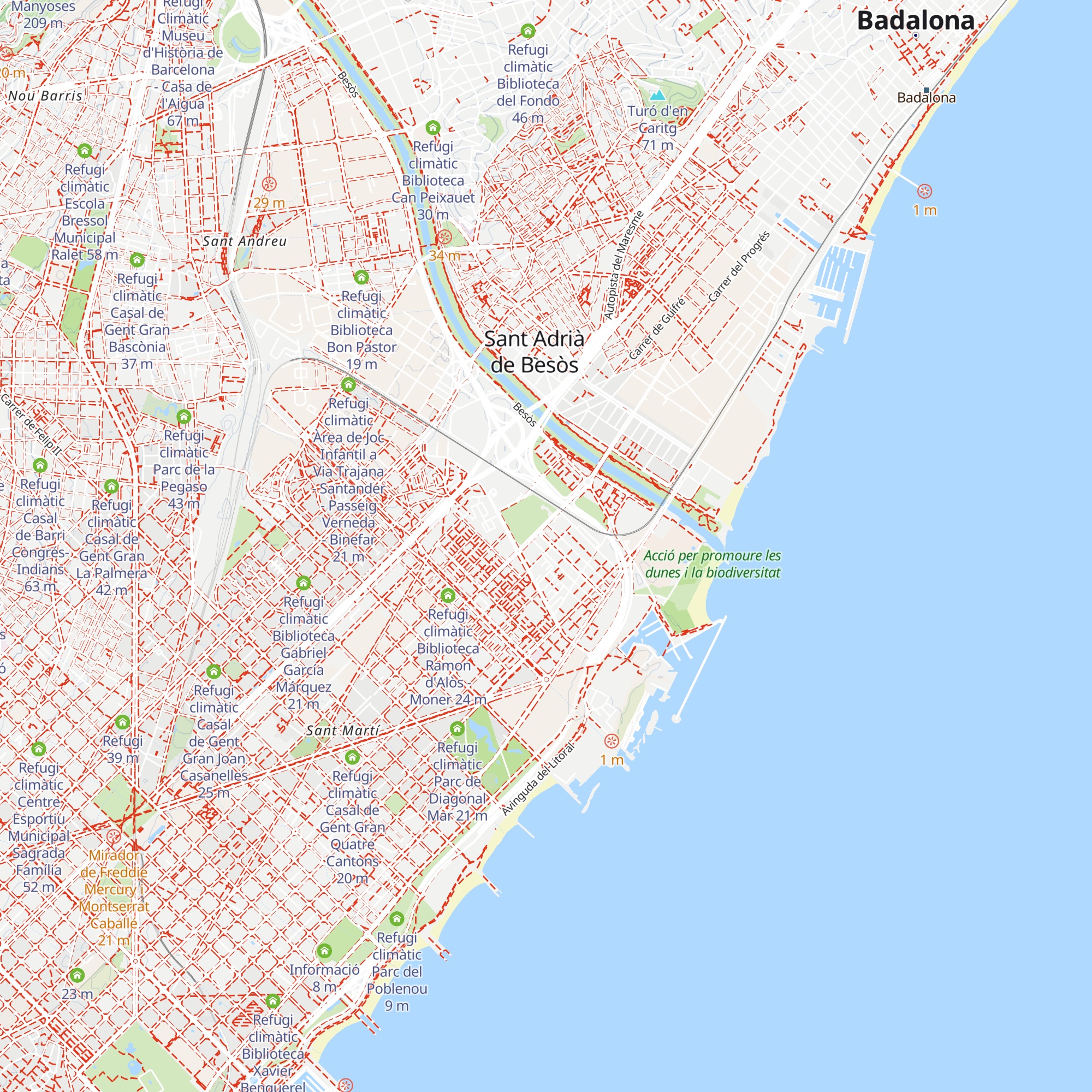 Refugi climàtic Biblioteca Font de la Mina map
