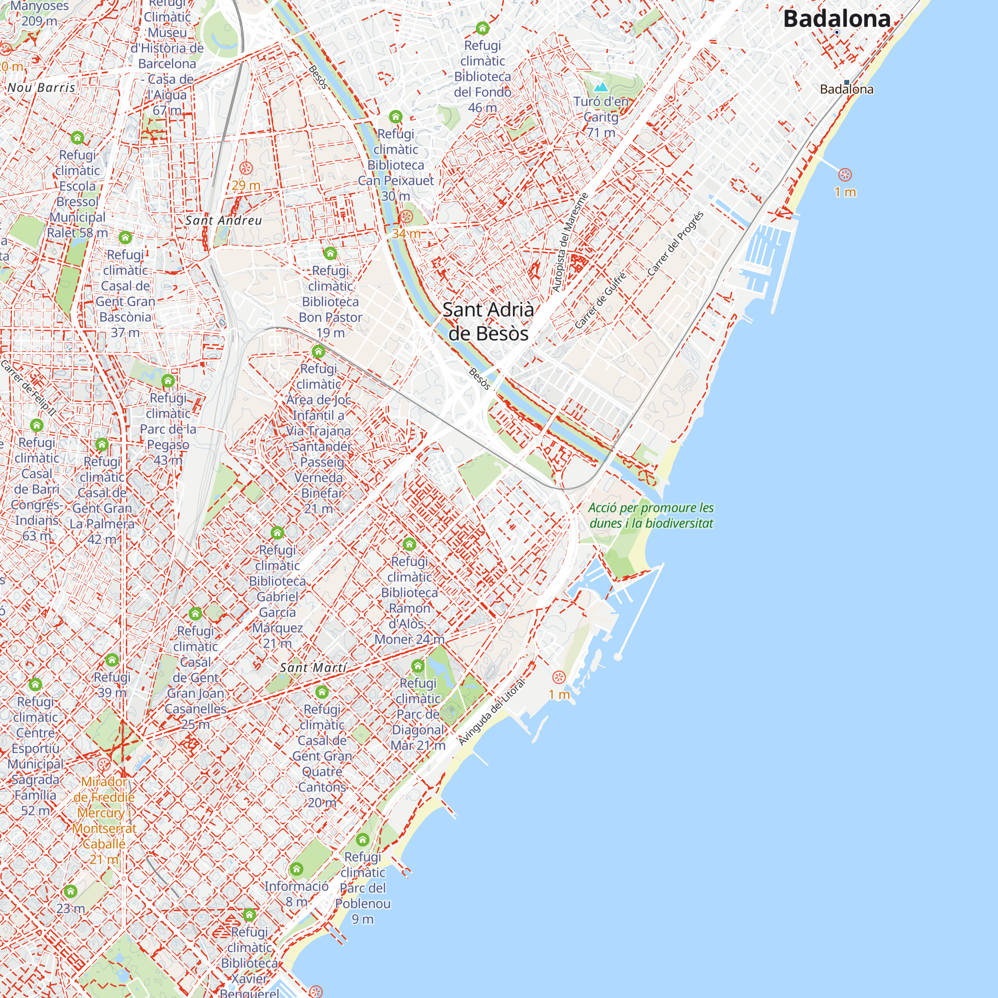 Refugi climàtic Biblioteca Font de la Mina map