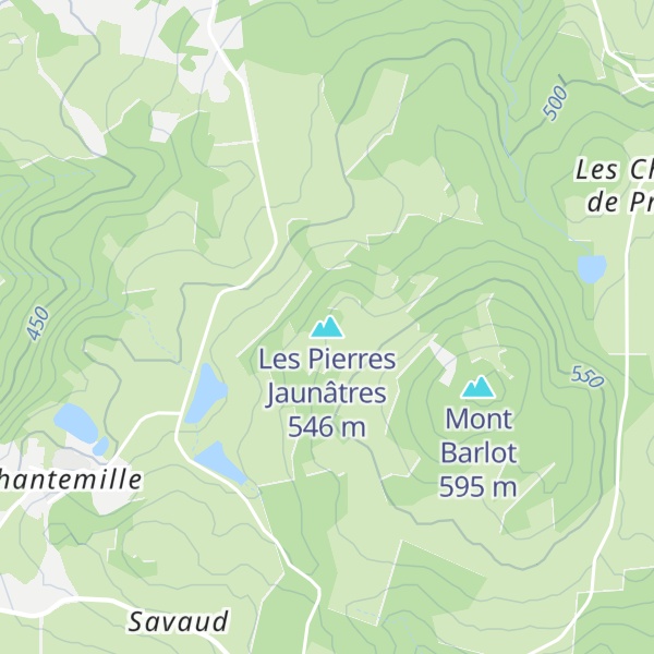 Map of Les Pierres Jaunâtres