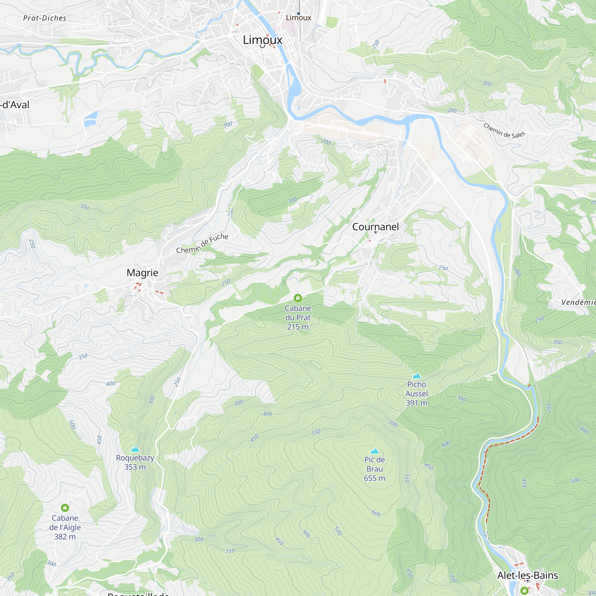 Cabane du Prat map