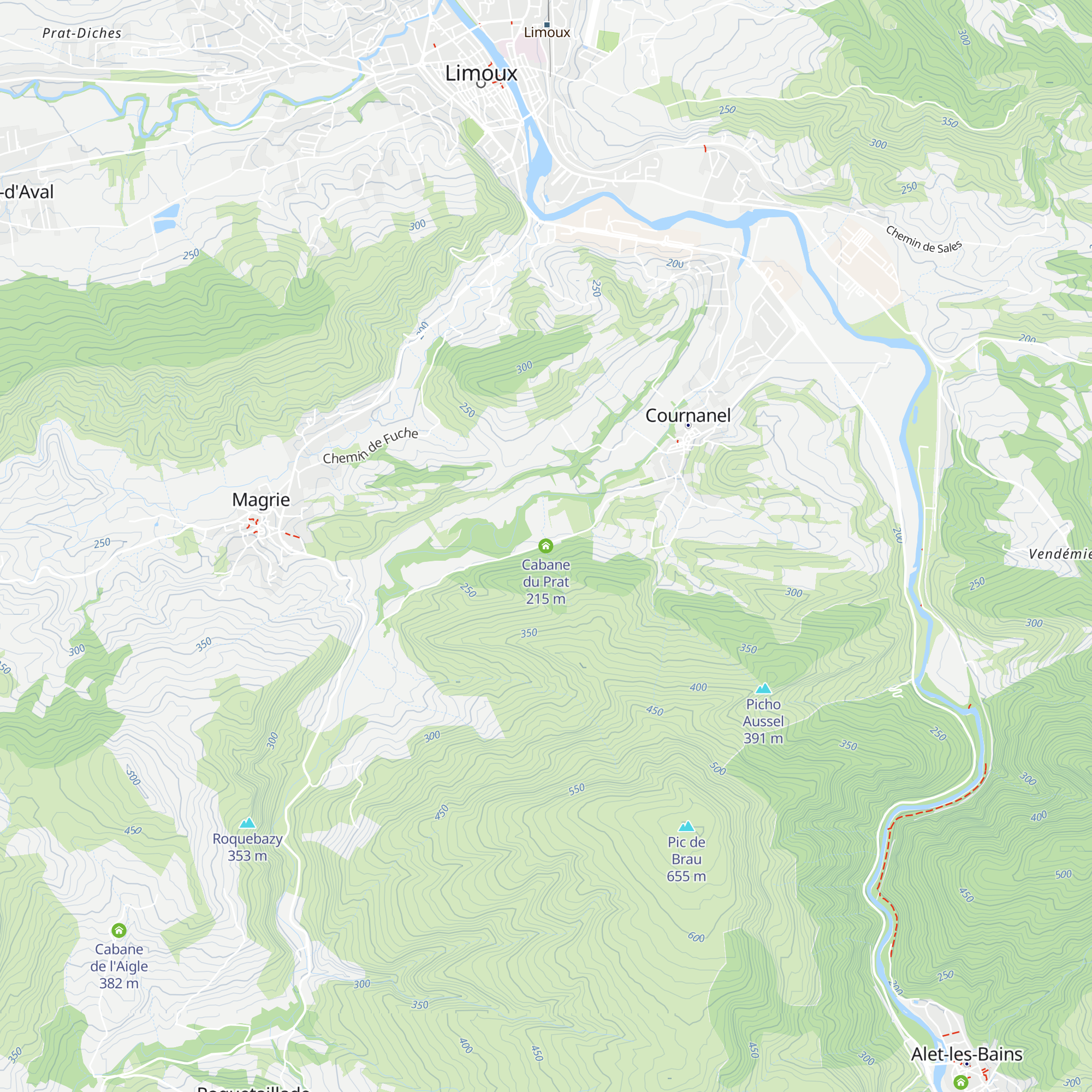 Cabane du Prat map