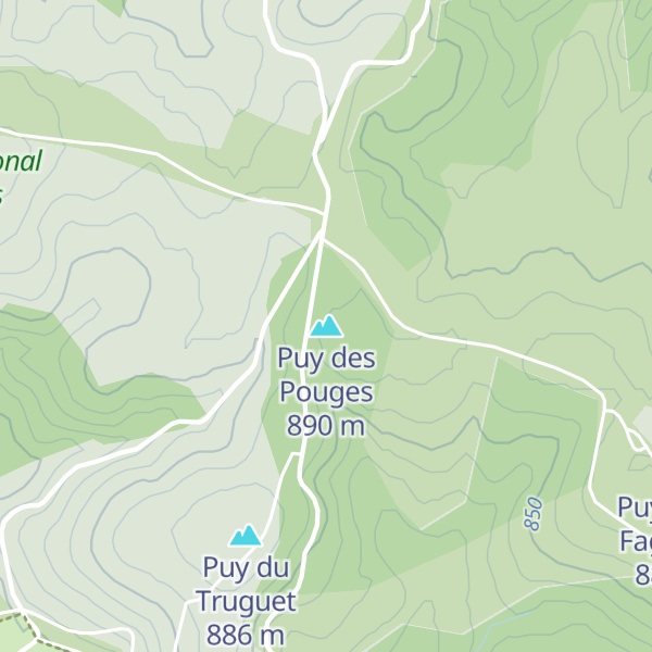 Map of Puy des Pouges