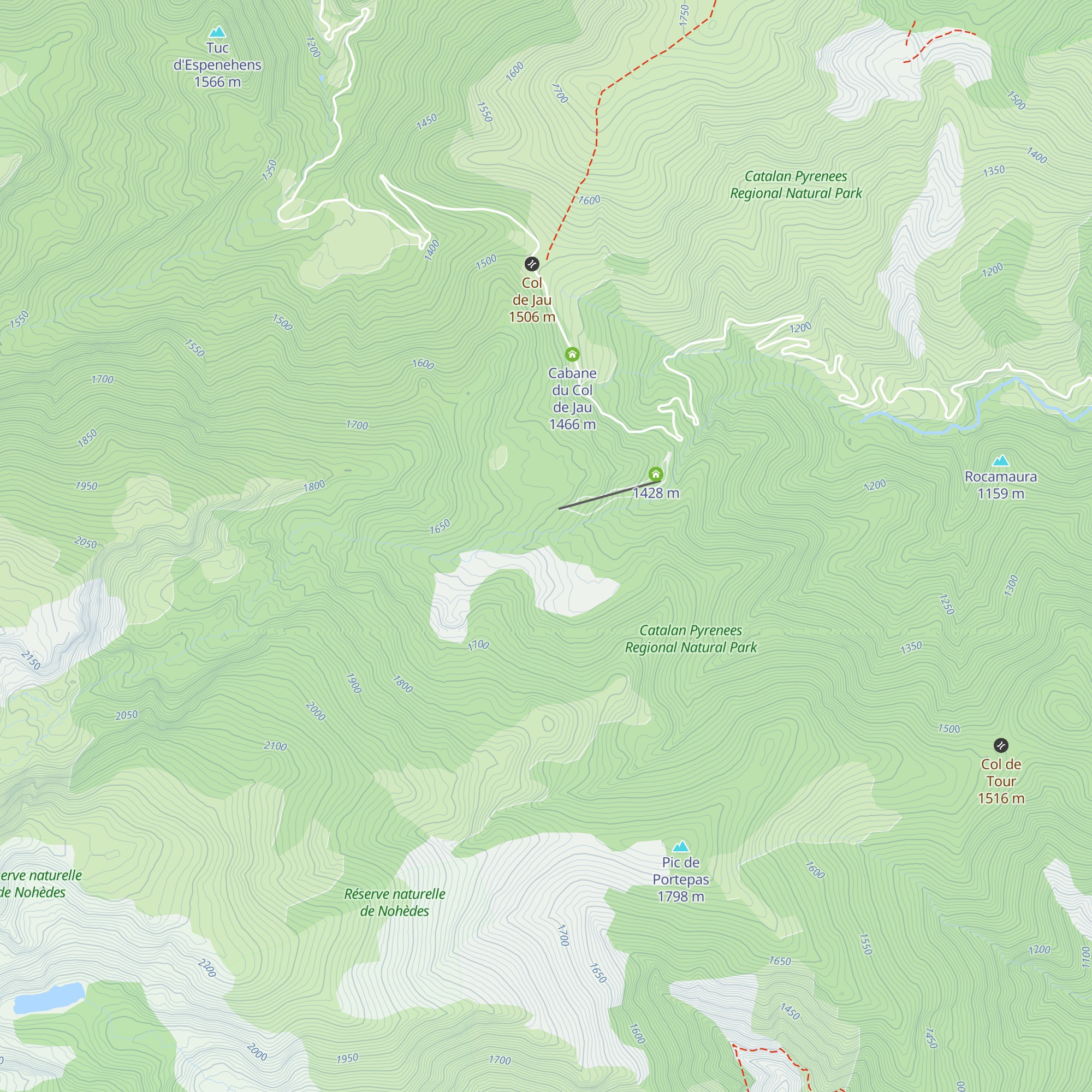 Refuge du Callau map