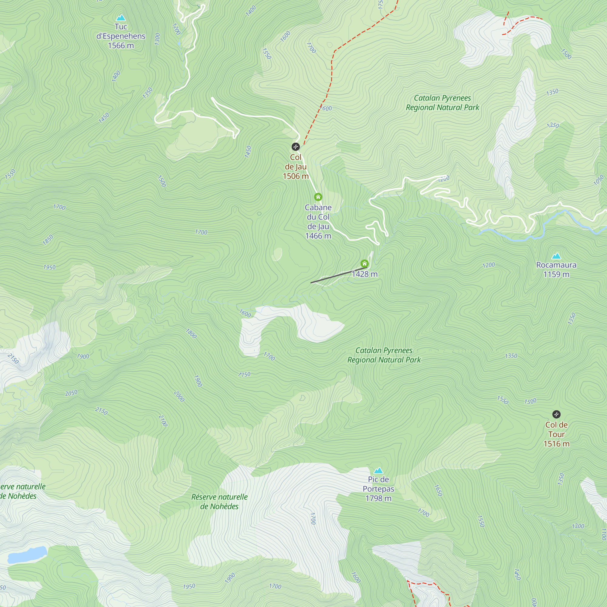 Refuge du Callau map