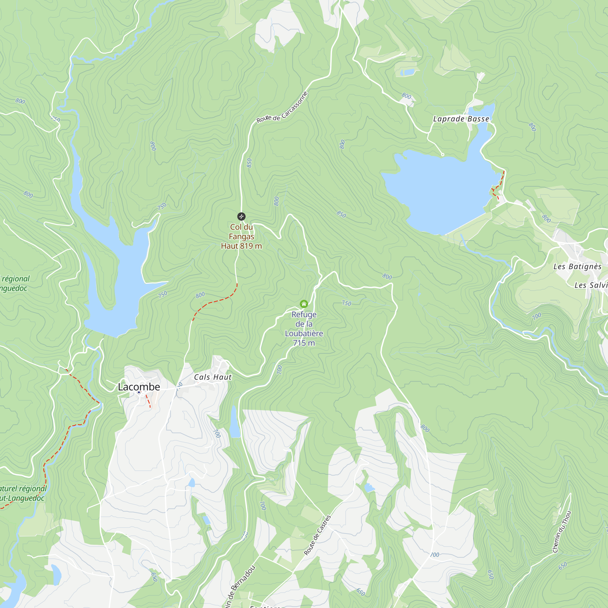 Refuge de la Loubatière map