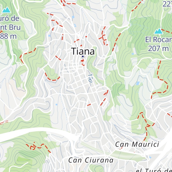 Map of Refugi climàtic Parc de l'antic camp de futbol de Tiana