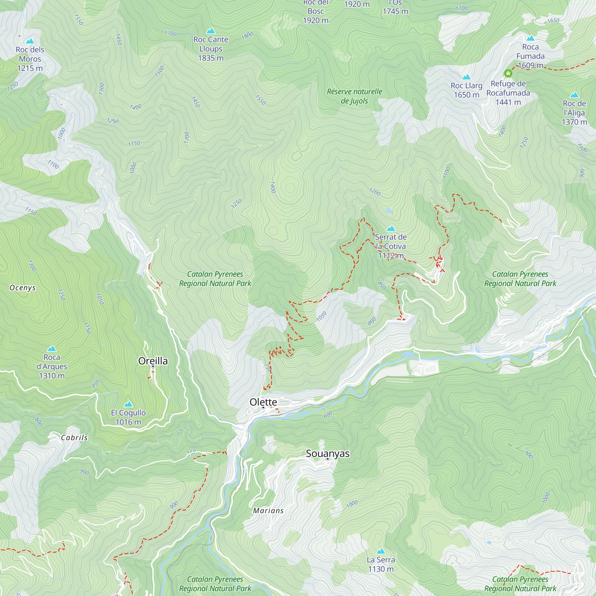 Refuge des Coumeilles Hautes map
