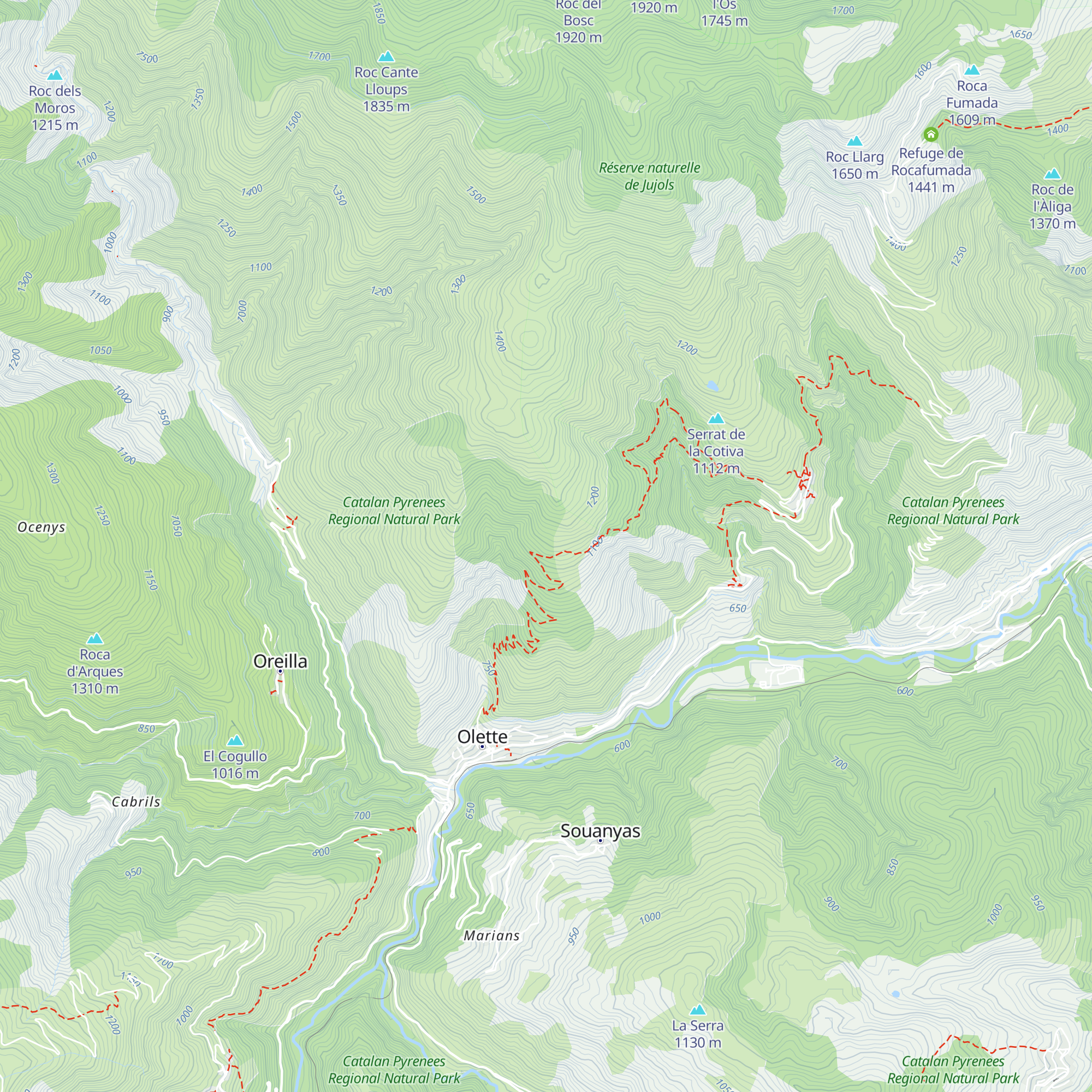 Refuge des Coumeilles Hautes map