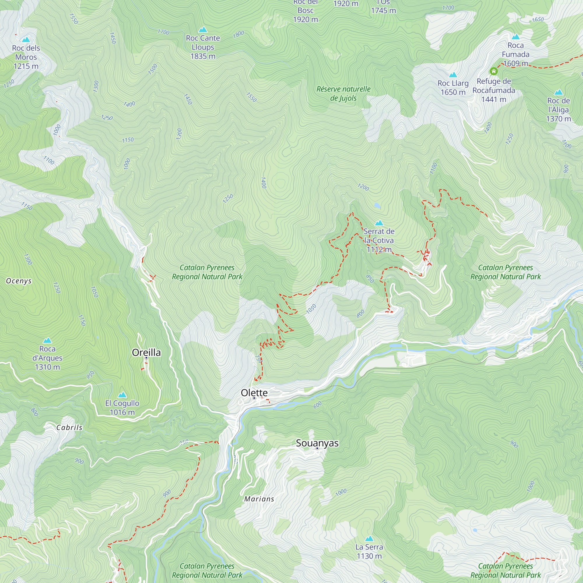 Refuge des Hautes Commelles map