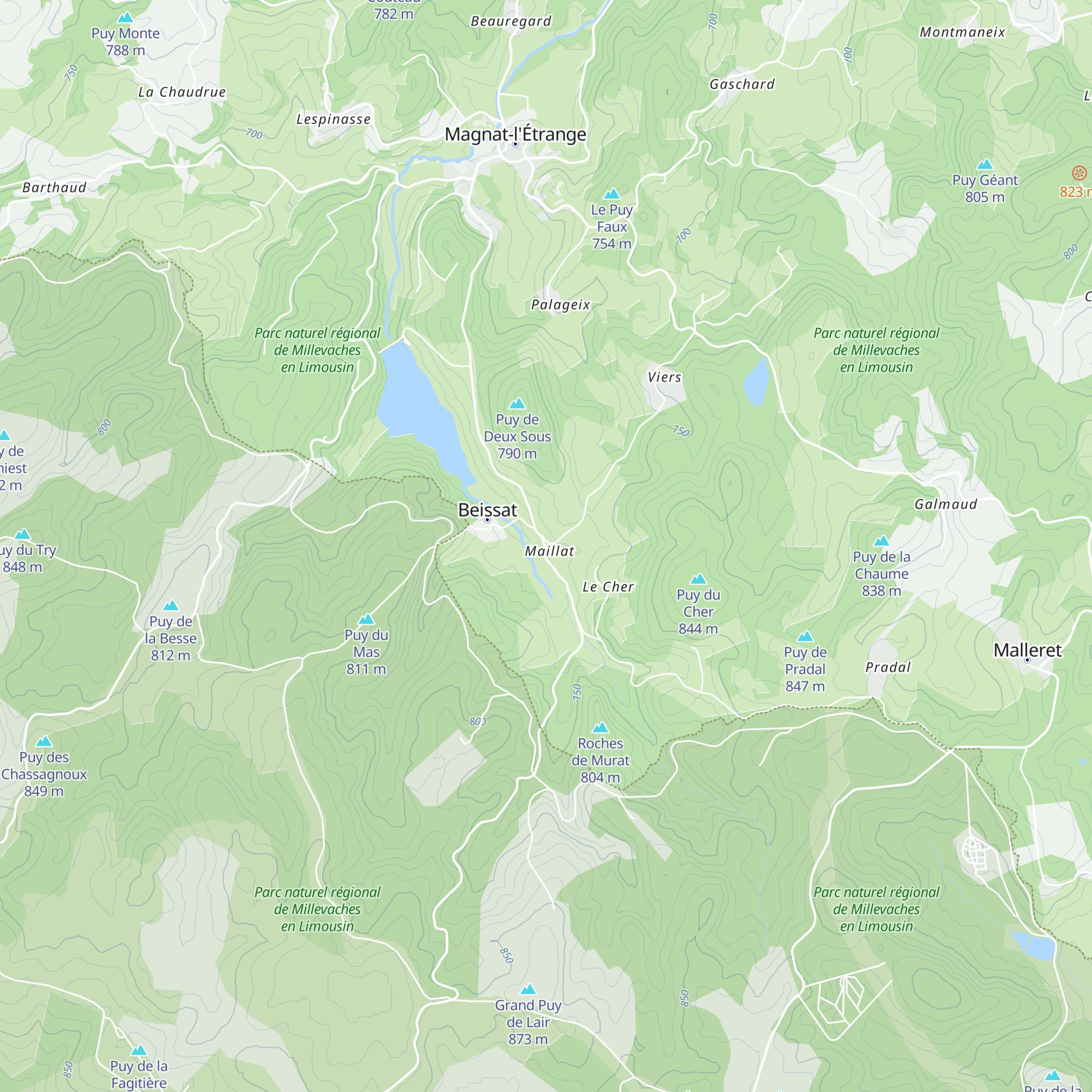 Gîte Maillat map