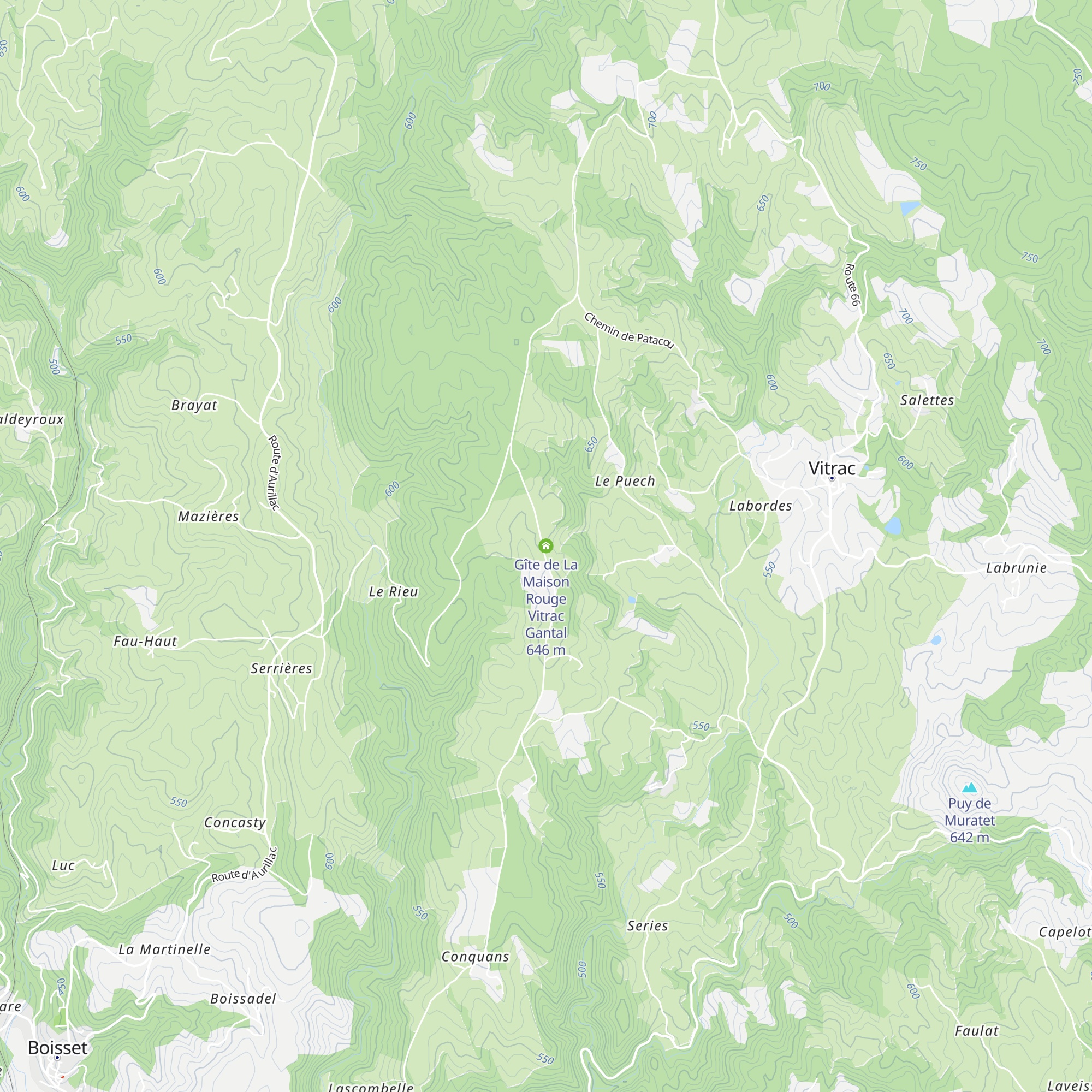 Gîte de La Maison Rouge Vitrac Gantal map