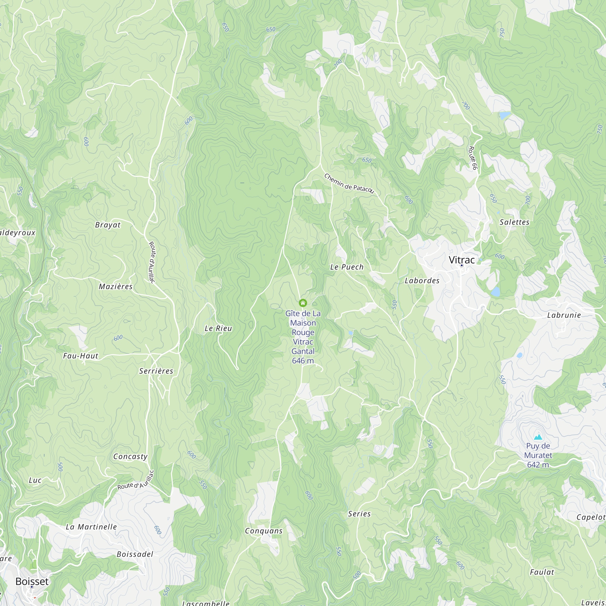 Gîte de La Maison Rouge Vitrac Gantal map