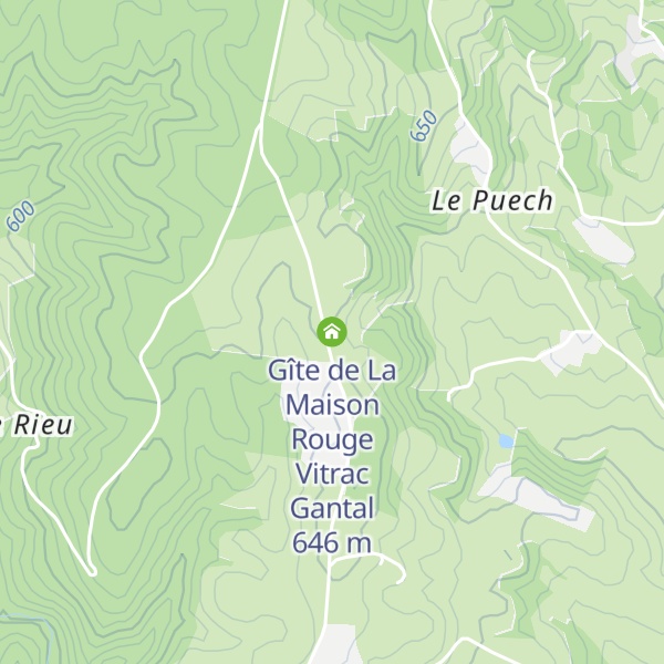 Map of Gîte de La Maison Rouge Vitrac Gantal