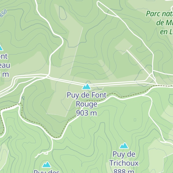 Map of Puy de Font Rouge