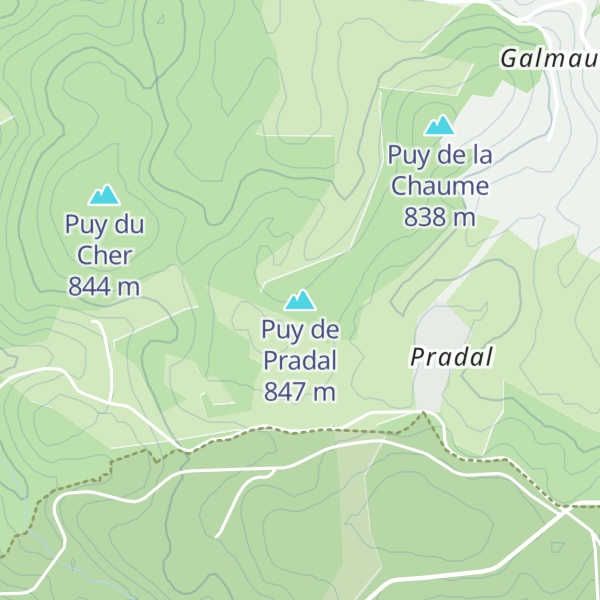 Map of Puy de Pradal