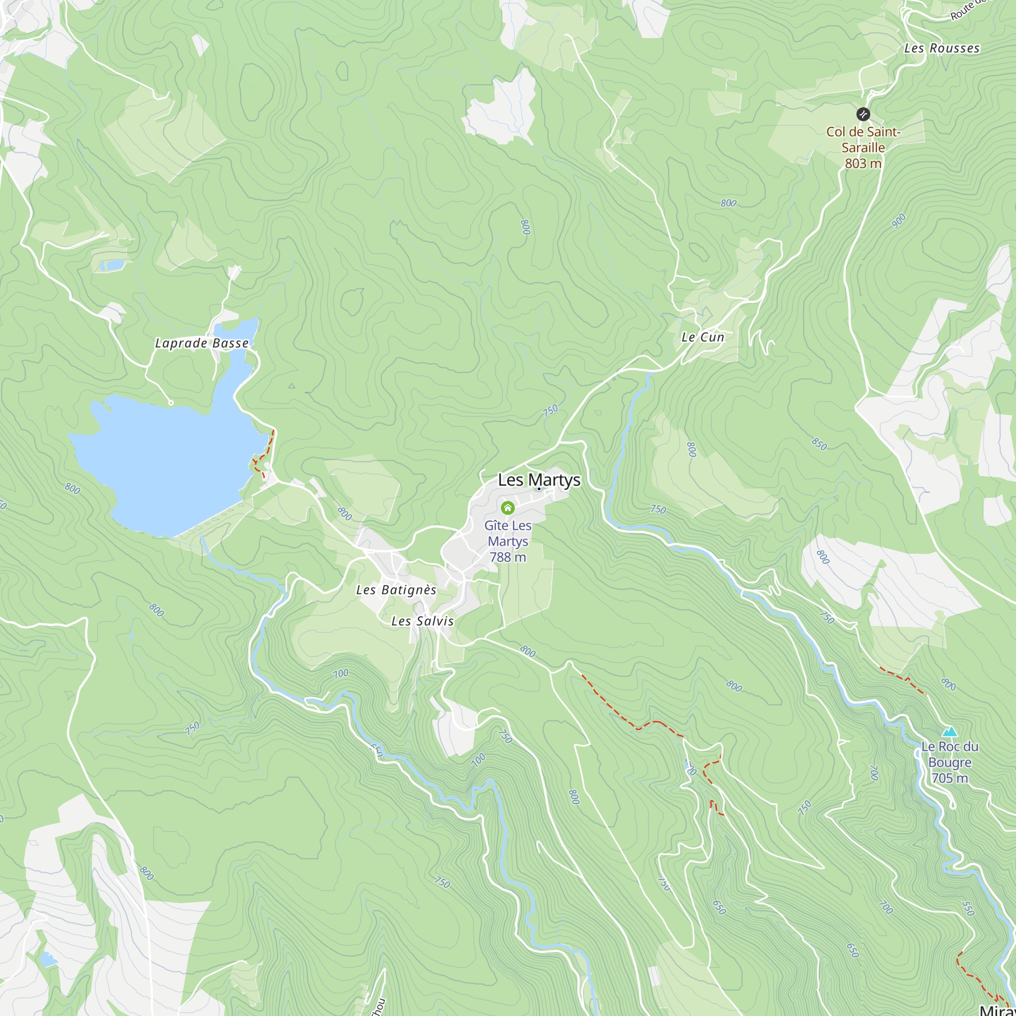 Gîte Les Martys map