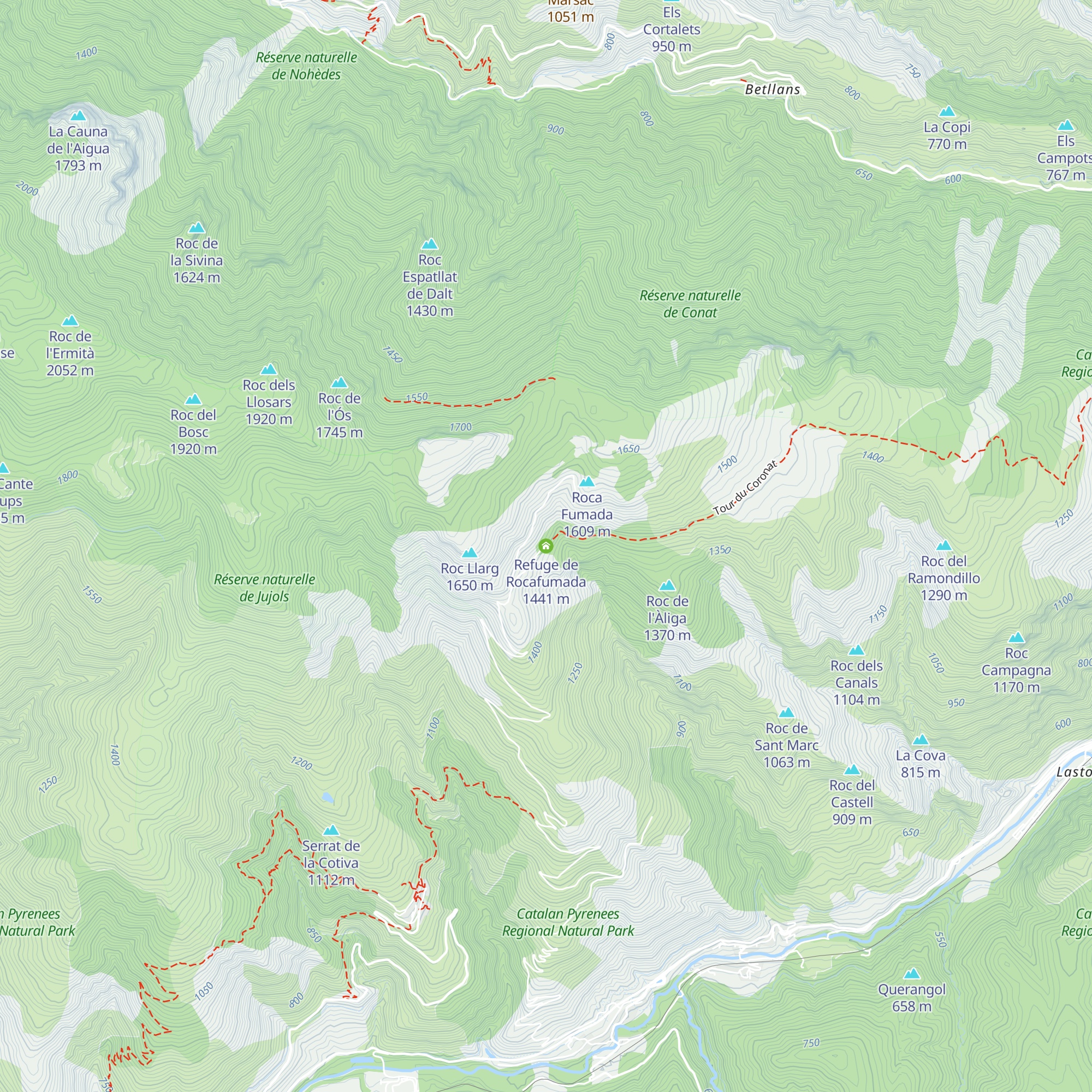 Refuge de Rocafumada map
