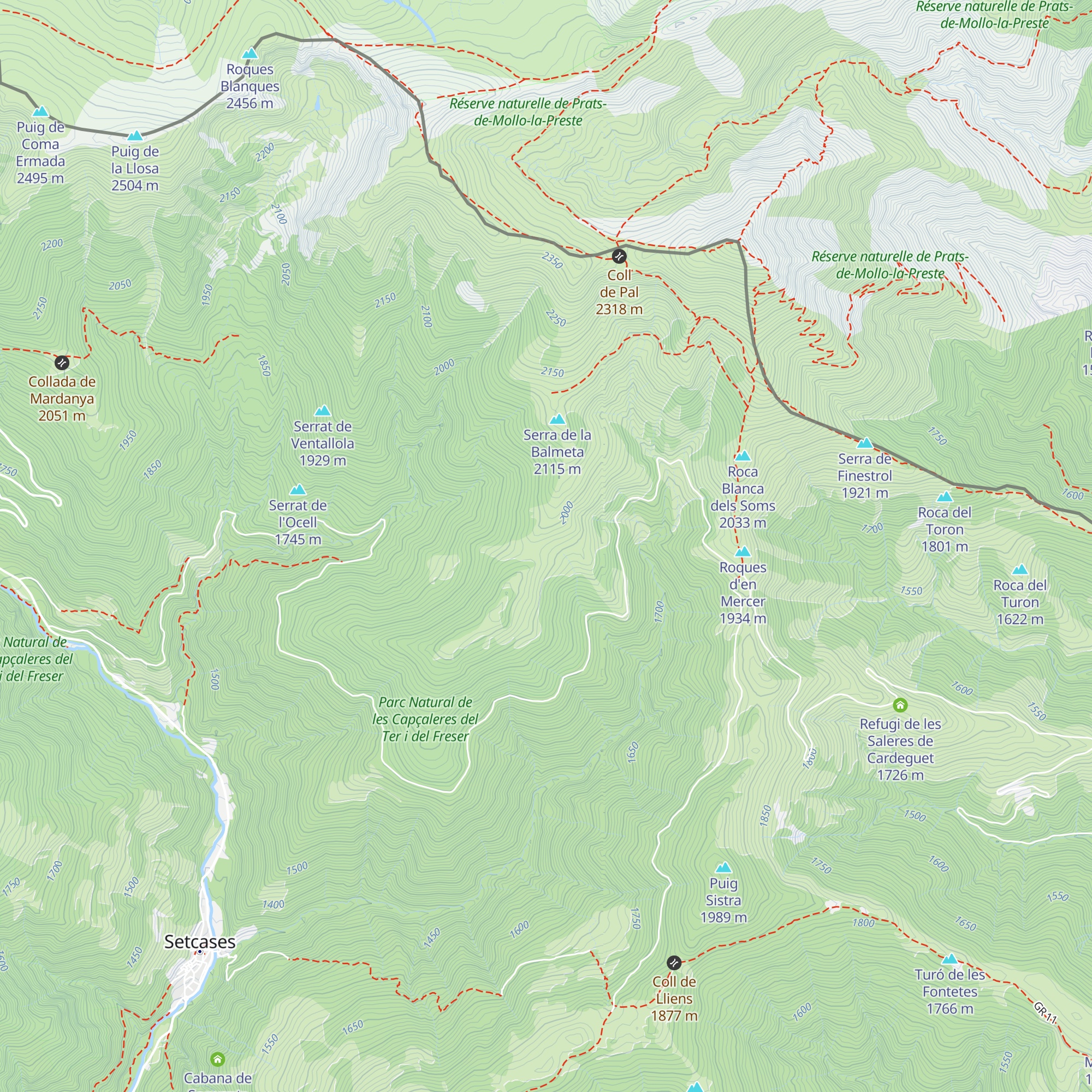 Refugi forestal Jaume Ferrer map