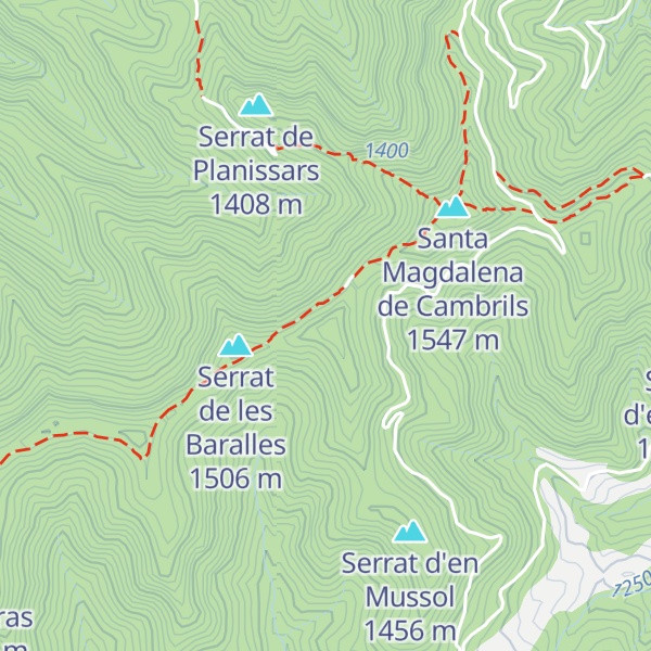 Map of Serrat de les Tres Cares