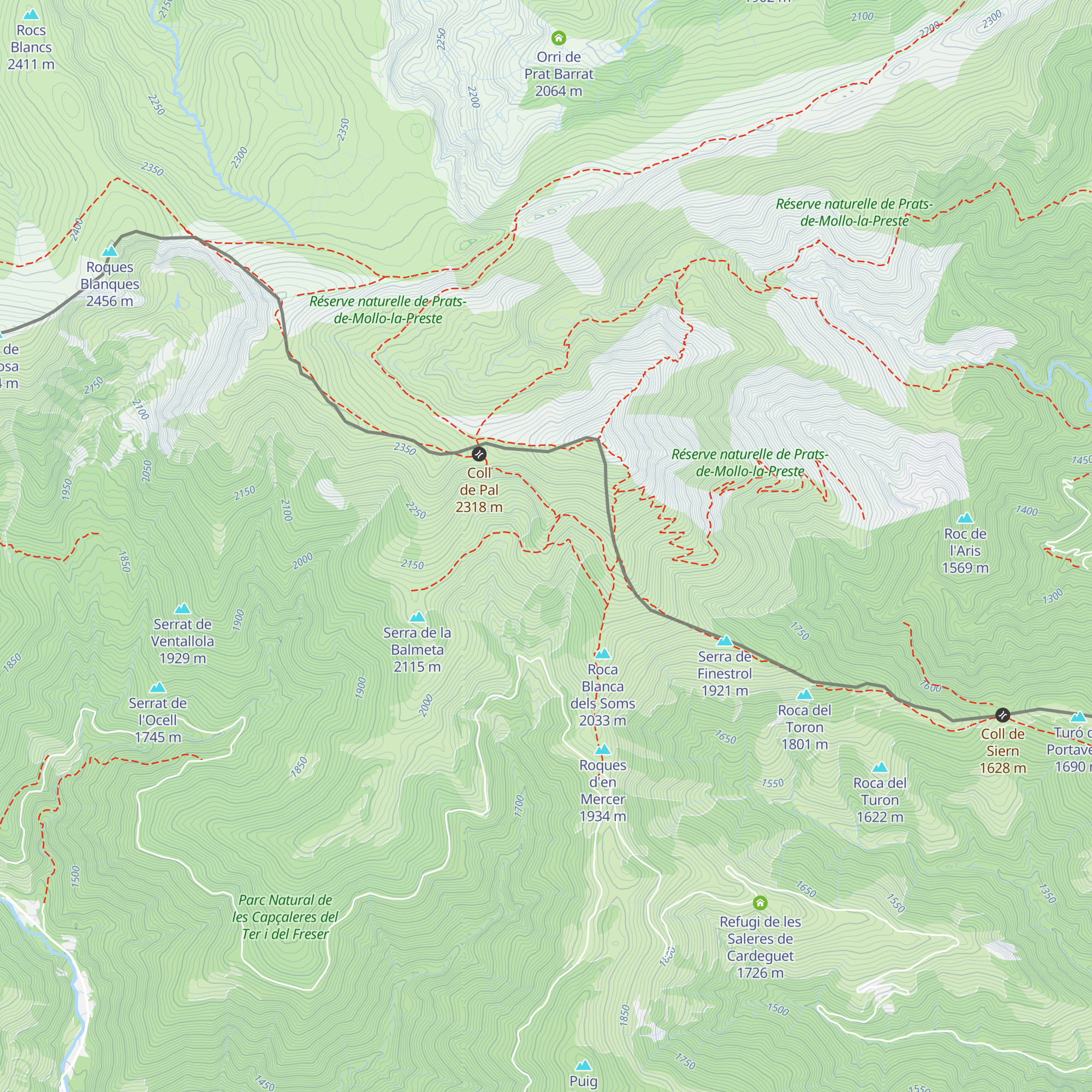 Refugi Costabona map