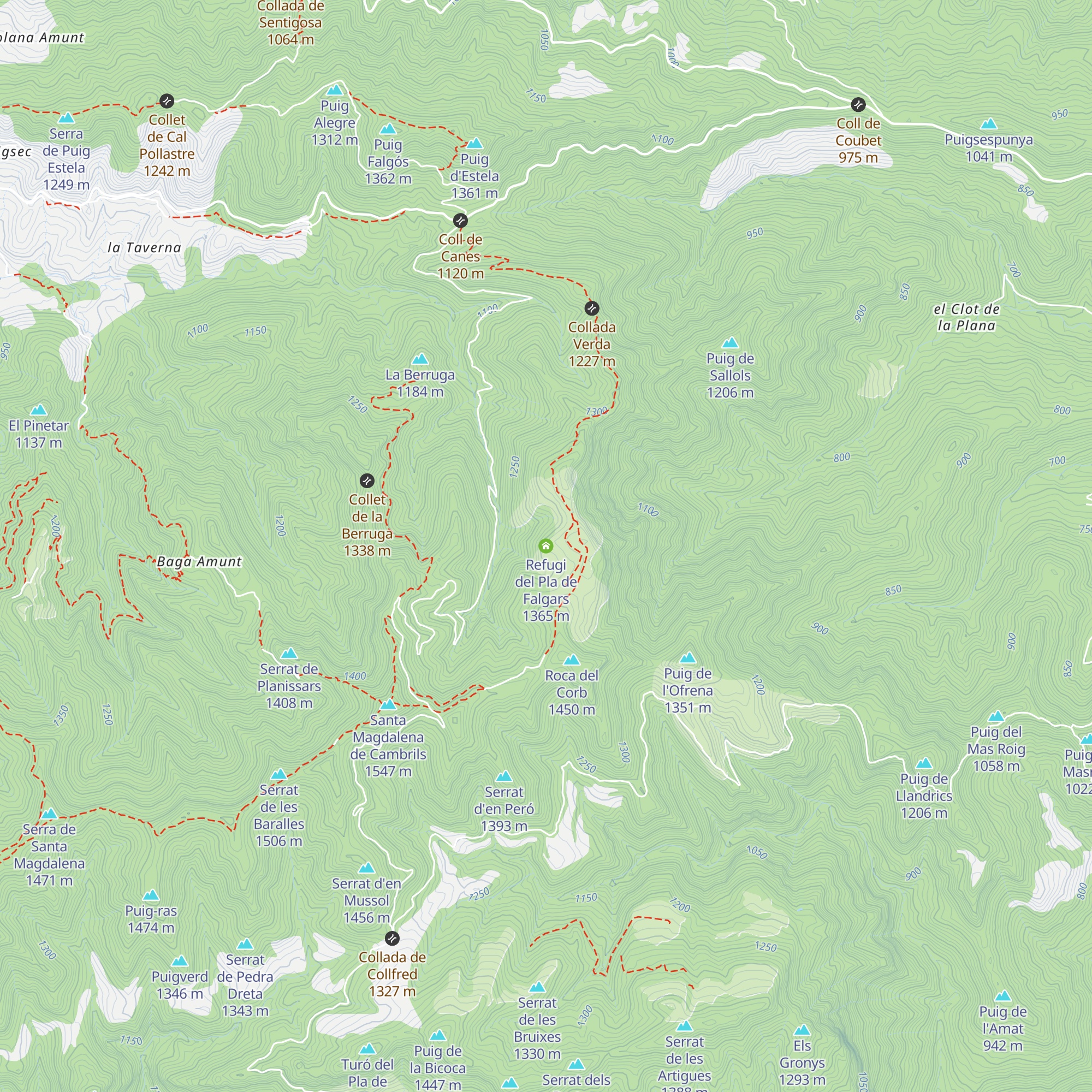 Refugi del Pla de Falgars map