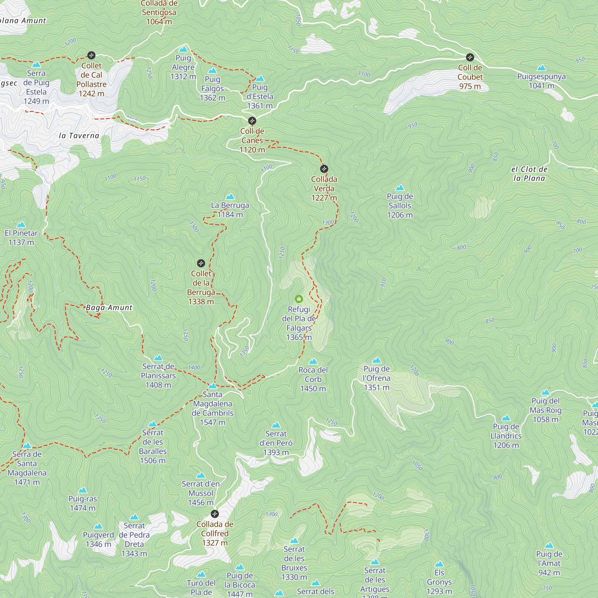 Refugi del Pla de Falgars map