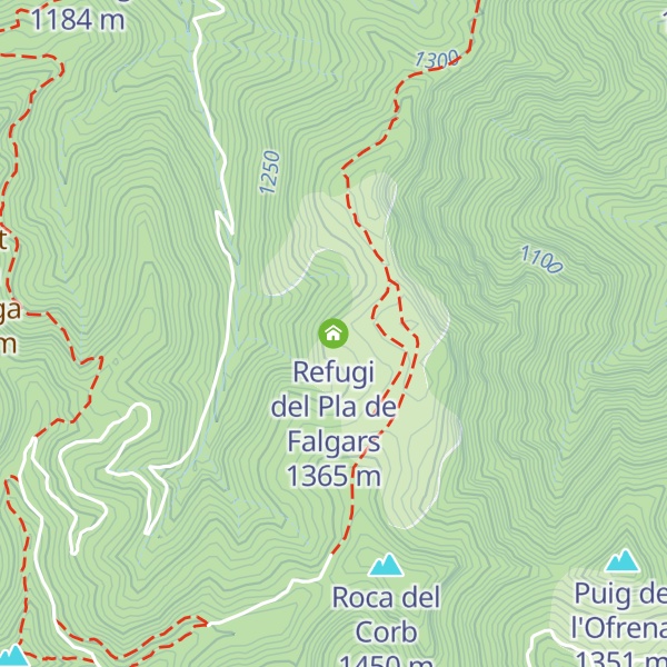 Map of Refugi del Pla de Falgars