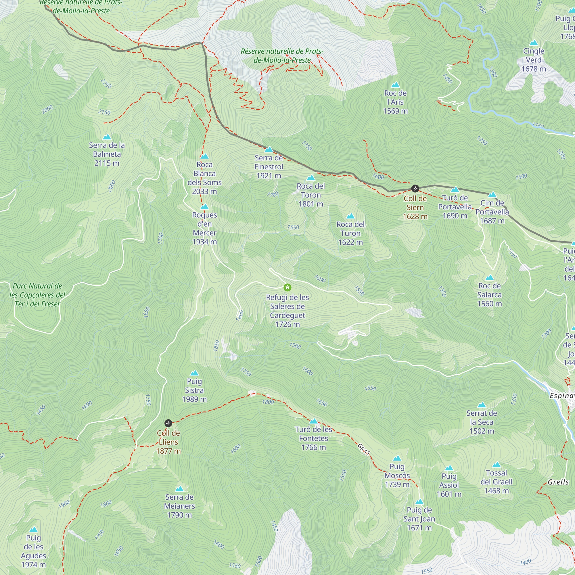 Refugi de les Saleres de Cardeguet map
