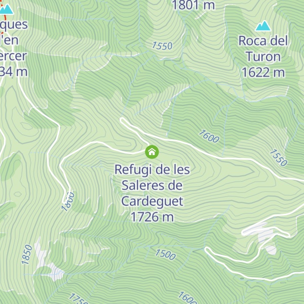 Map of Refugi de les Saleres de Cardeguet