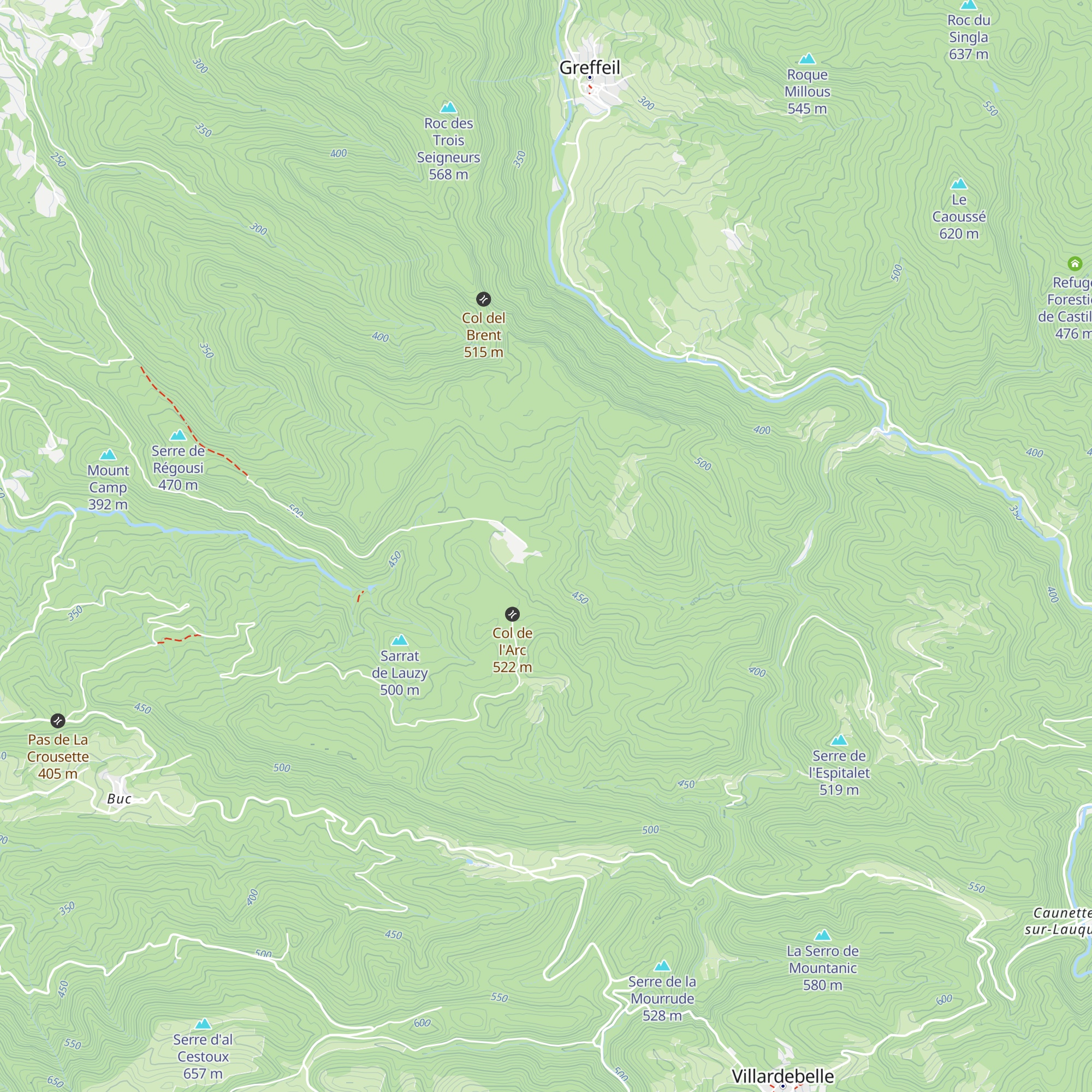 Refuge Forestier de Crausse Rabassié map