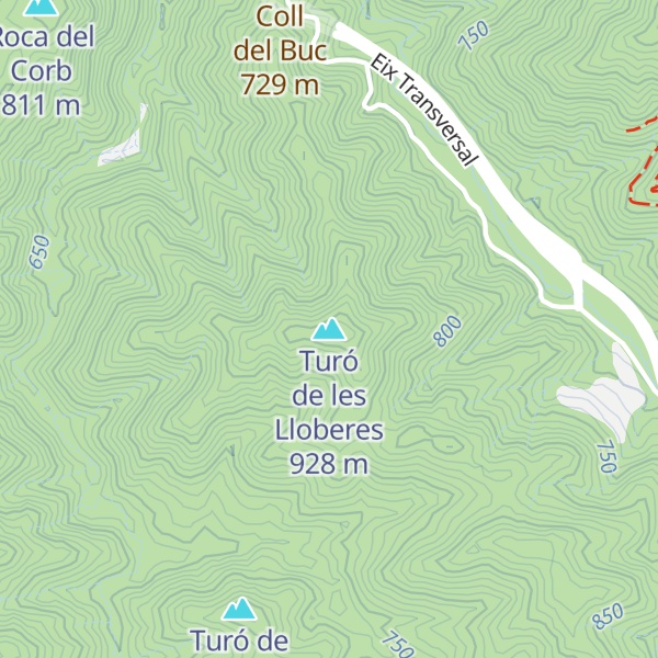 Map of Turó de les Lloberes