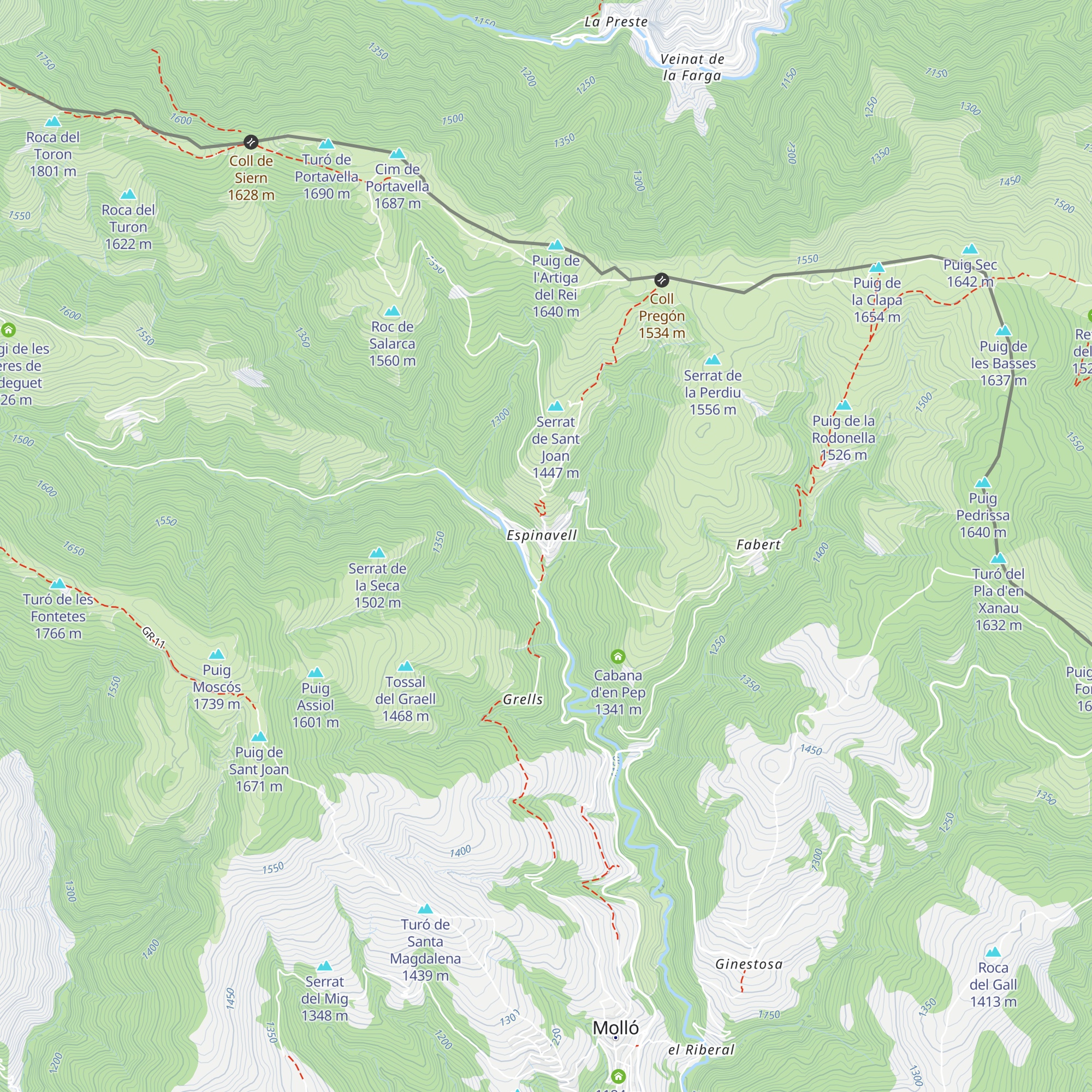 Refugi Els Estudis map