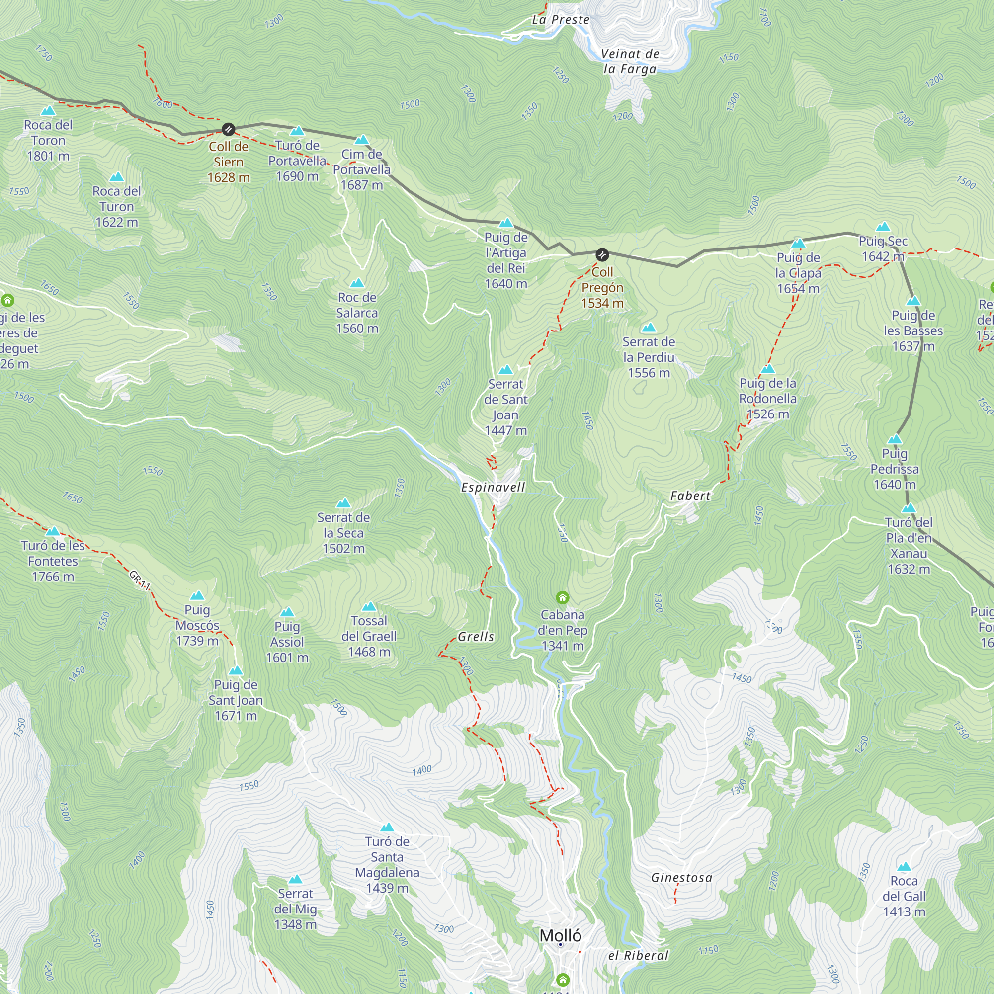Refugi Els Estudis map