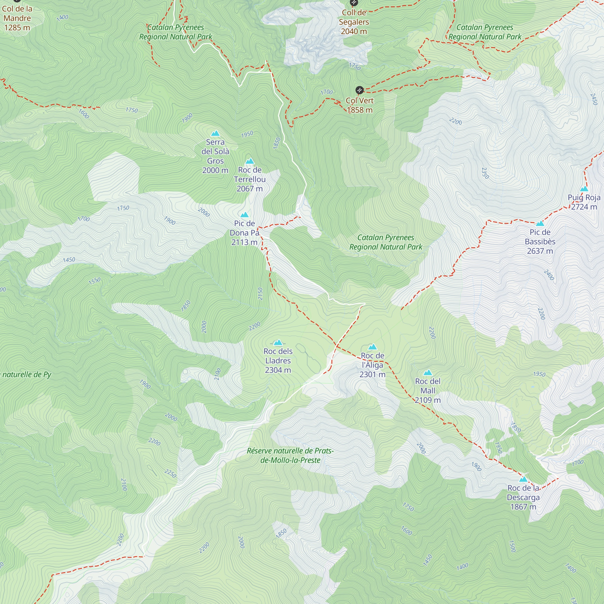 Refuge de Pla Guillem map