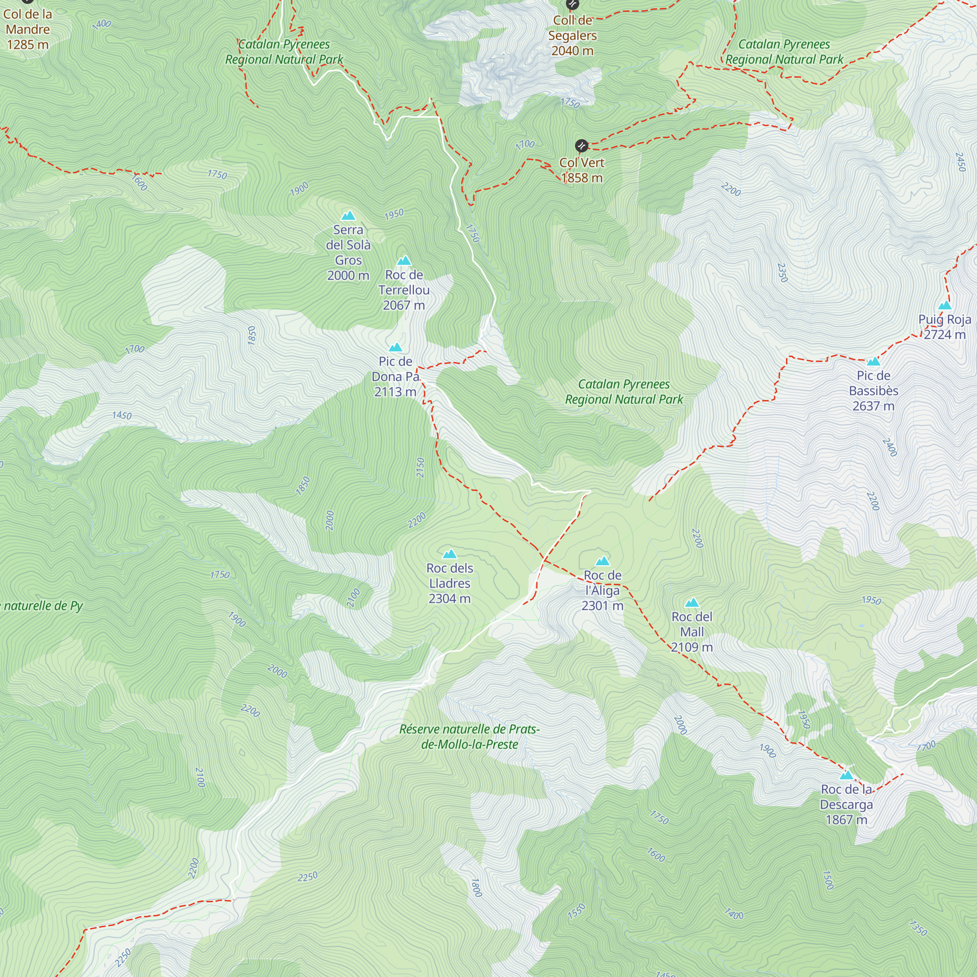 Refuge de Pla Guillem map