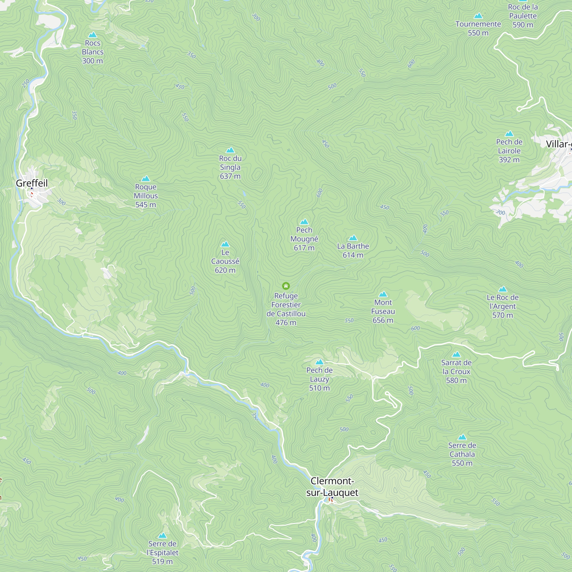 Refuge Forestier de Castillou map