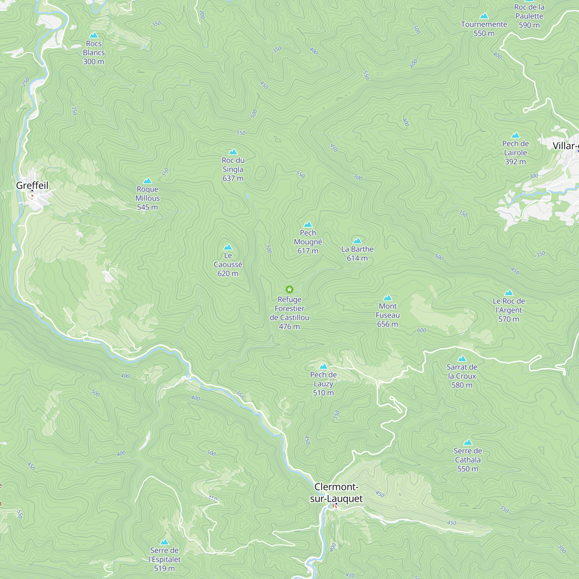 Refuge Forestier de Castillou map
