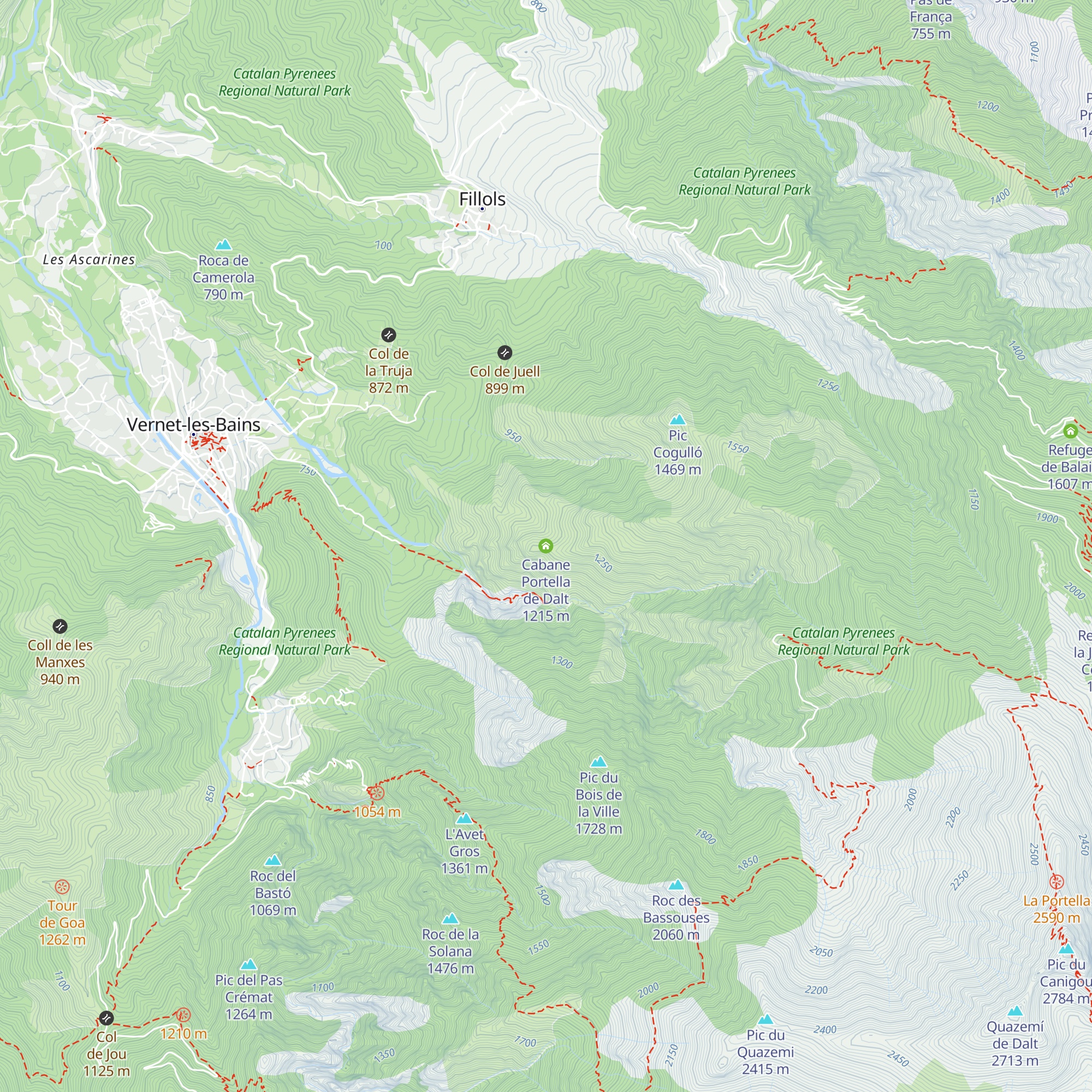 Cabane Portella de Dalt map