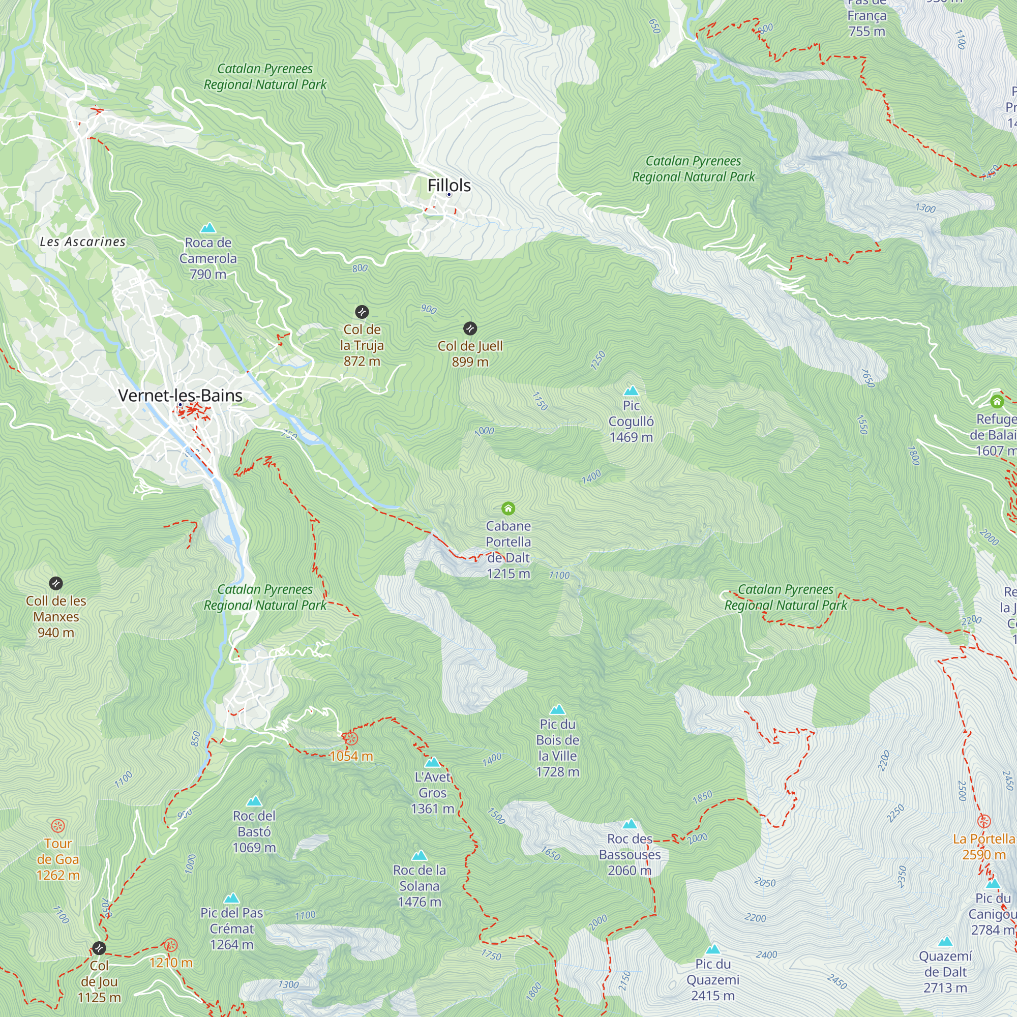 Cabane Portella de Dalt map